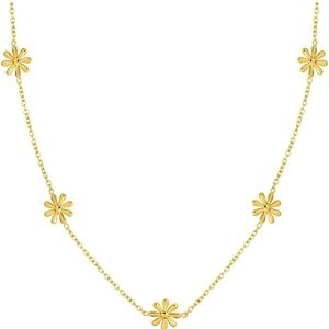 Elegant Charming Gold Floral Necklace